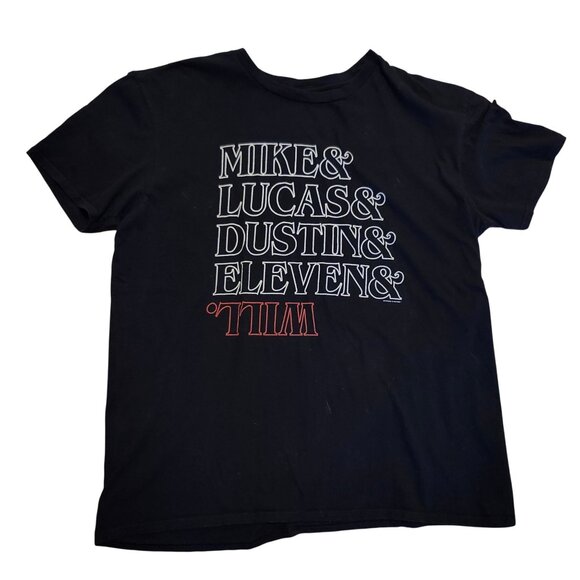 Stranger Things Men’s XL Mike Lucas Dustin Eleven Will Upside Down Graphic Tee - Picture 2 of 5